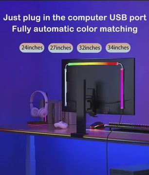 RGBIC LED Strip Verlichting voor Monitor (24-34 Inch) - APP & Muziek Sync