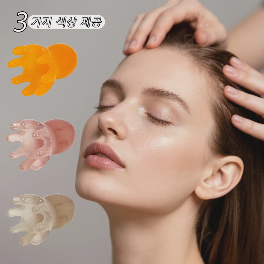 Schattige Octopus Hoofdhuid Massager - Resin, Stressverlichting & Haarverzorging
