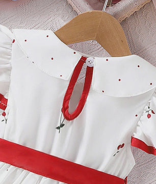 Zomerjurk Baby Meisjes Bloemenprint Kort 0-3 Jaar - Ademende Prinsessenjurk