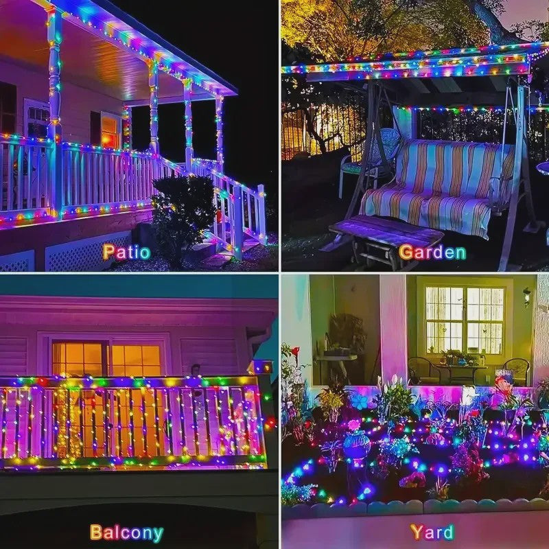 Zonne-energie Tuinslingers met 8 Modi - Waterdichte Draadverlichting voor Buitenfeesten en Kerst