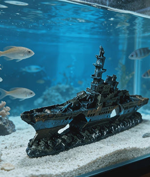 Uniek Scheepswrak Aquarium Decoratie - Realistisch Ontwerp voor Vissenverblijf