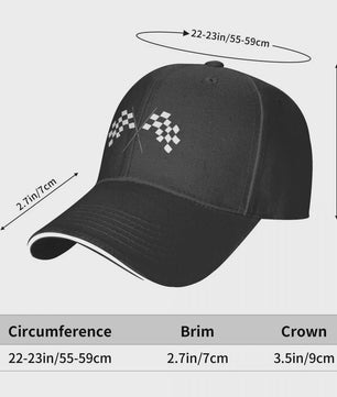 Baseball Cap Heren - F1 Formule 1 Race Vlag Design - Verstelbaar & Stijlvol