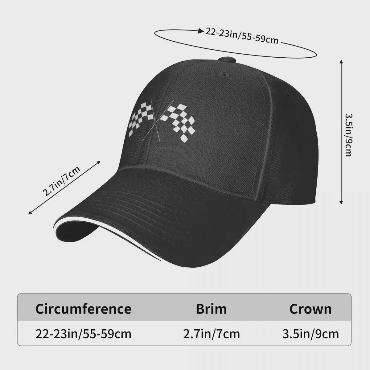 Baseball Cap Heren - F1 Formule 1 Race Vlag Design - Verstelbaar & Stijlvol