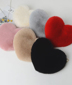 Schattige Hartvormige Pluche Schoudertas met Ketting - Dames Crossbody Tas