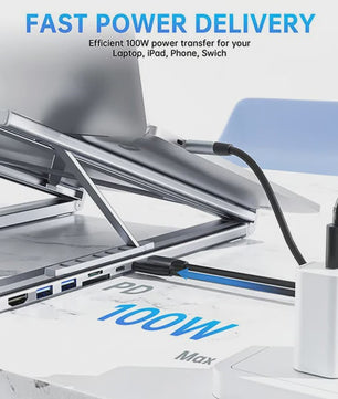 8-in-1 USB-C Laptop Stand & Docking Station - Universele Hub met HDMI & PD