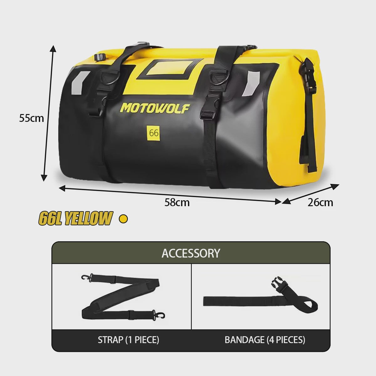 Waterdichte Motorfiets Bagagedragertas - 20/40/66L - Outdoor & Reis