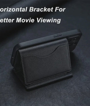 Magnetische Lederen Kaarthouder Wallet voor iPhone 16/15 Serie - Magsafe Compatibel