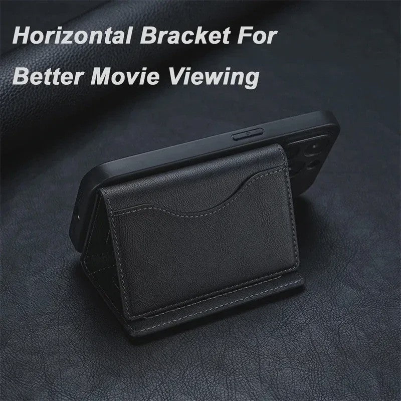 Magnetische Lederen Kaarthouder Wallet voor iPhone 16/15 Serie - Magsafe Compatibel
