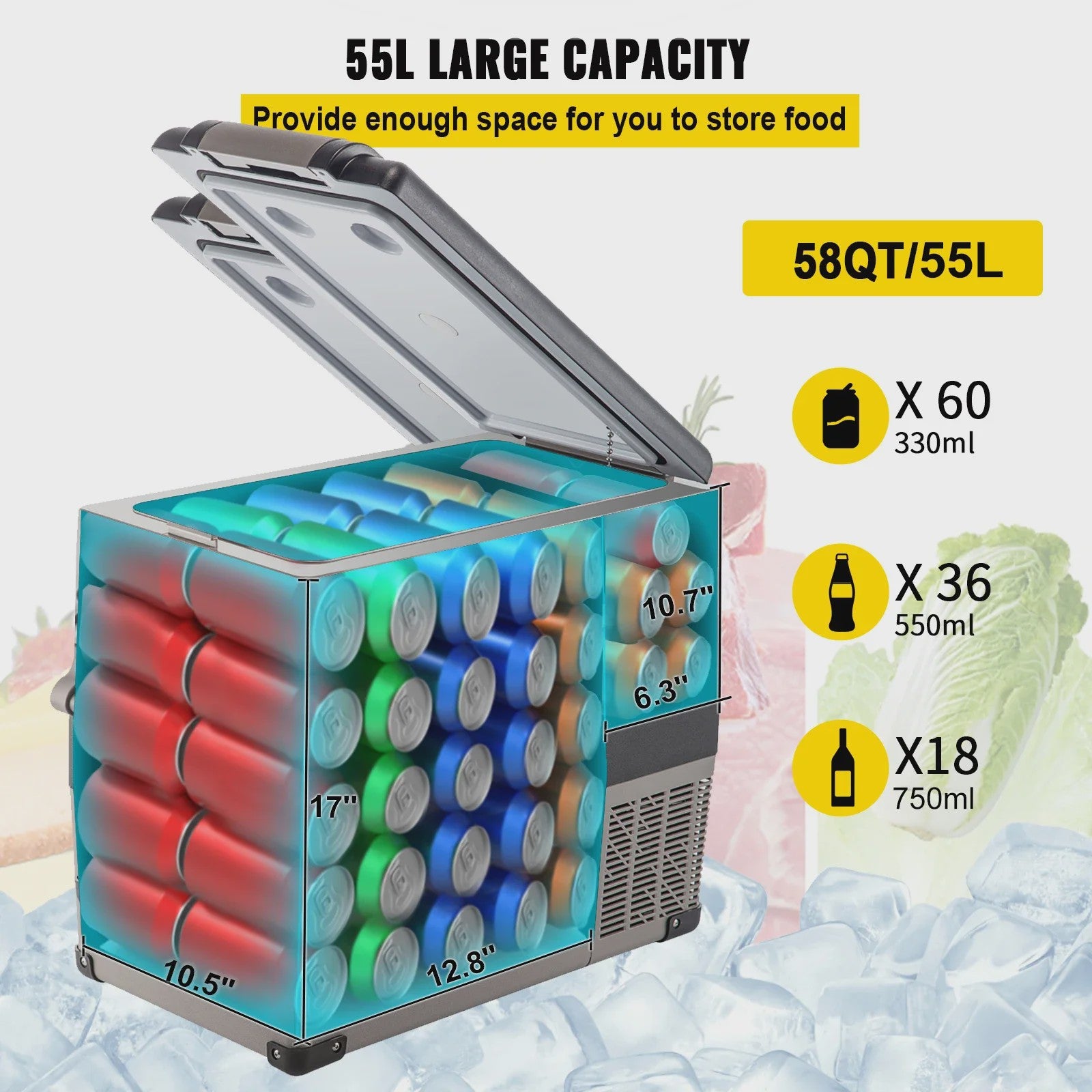Draagbare Vriezer Koelbox 22-45L - Compressor Koeling voor Auto, Camping & Buiten