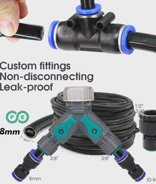 Verstelbare Nevelsproeier Kit met 8mm PE Slang en Zelfaanzuigende Pomp voor Tuin