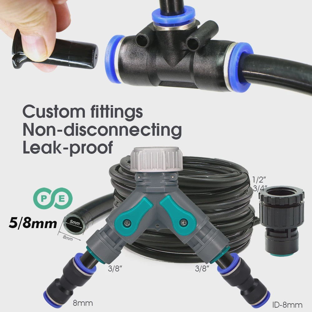 Verstelbare Nevelsproeier Kit met 8mm PE Slang en Zelfaanzuigende Pomp voor Tuin