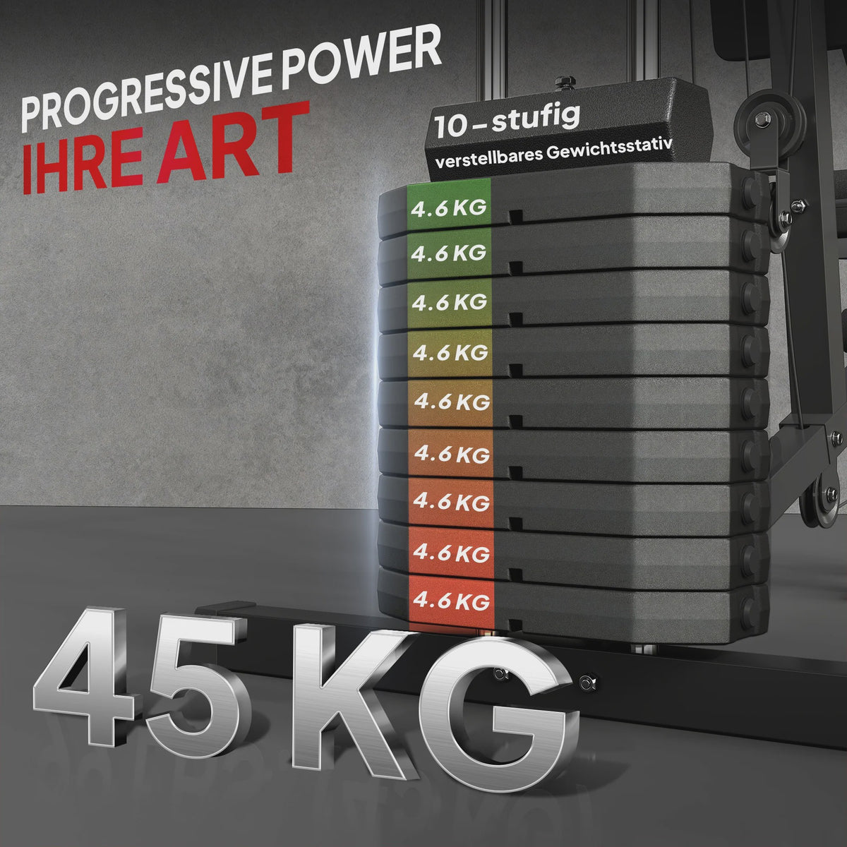 HOMCOM Krachtstation Fitness Station Multigym - Zwart