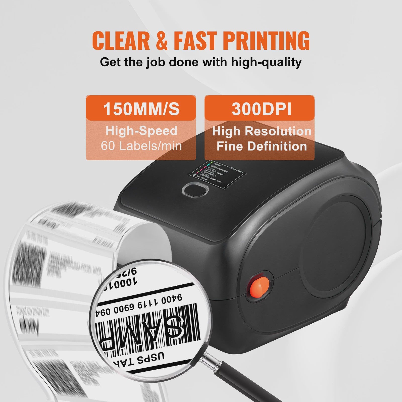 300DPI Bluetooth Thermische Label Printer met Automatische Papierherkenning