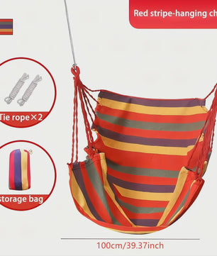 Gestreepte Canvas Hangmat Stoel - Draagbaar en Comfortabel voor Buiten