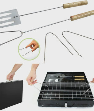 Draagbare Opvouwbare Mini BBQ Grill - Compact en Ideaal voor Buiten