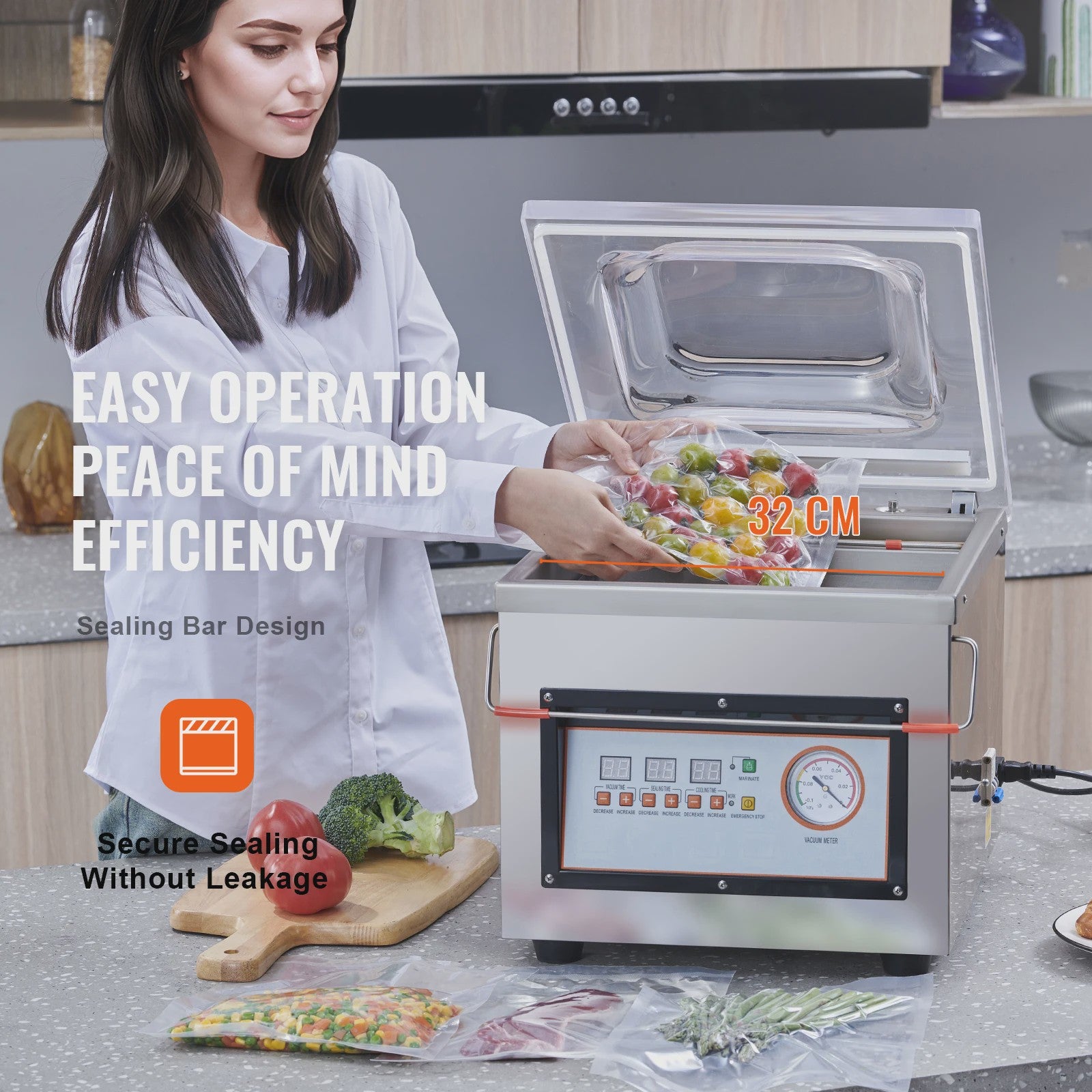 SucceBuy DZ-260C Chamber Vacuum Sealer - 320W Krachtige Vacumeermachine