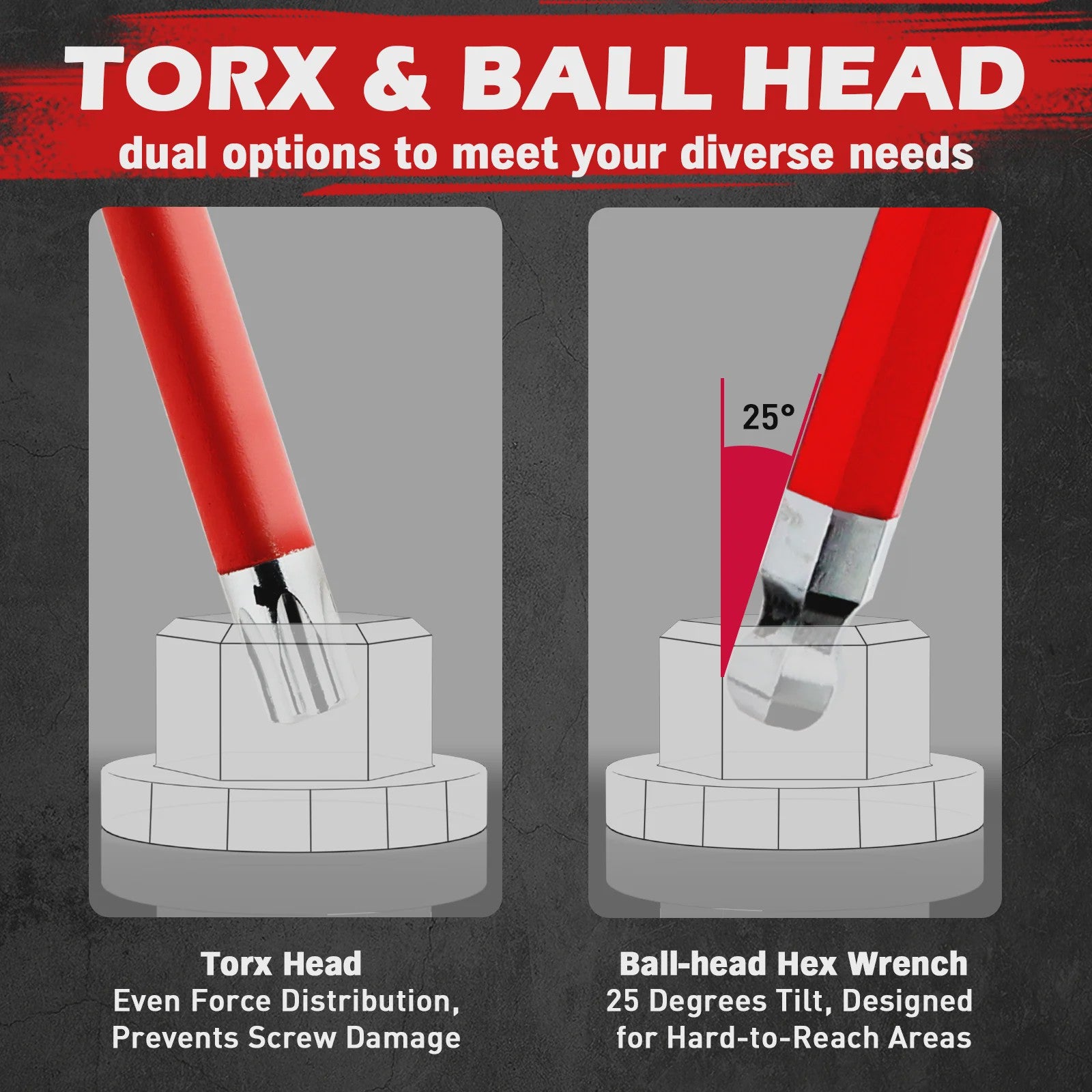 SEDY 30-delige Inbussleutel & Torx Set: Lange Arm, Balhoofd, T-handgreep & Verlengstukken