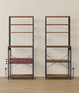 Keukenrek met 6 etages, ingebouwde stopcontacten en USB-poorten - 60x40x169 cm
