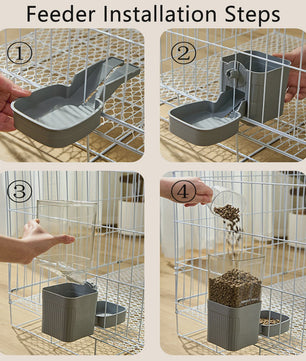 Automatische Dierenvoeder en Waterdispenser voor Kooi - Ideaal voor Hond, Kat, Konijn