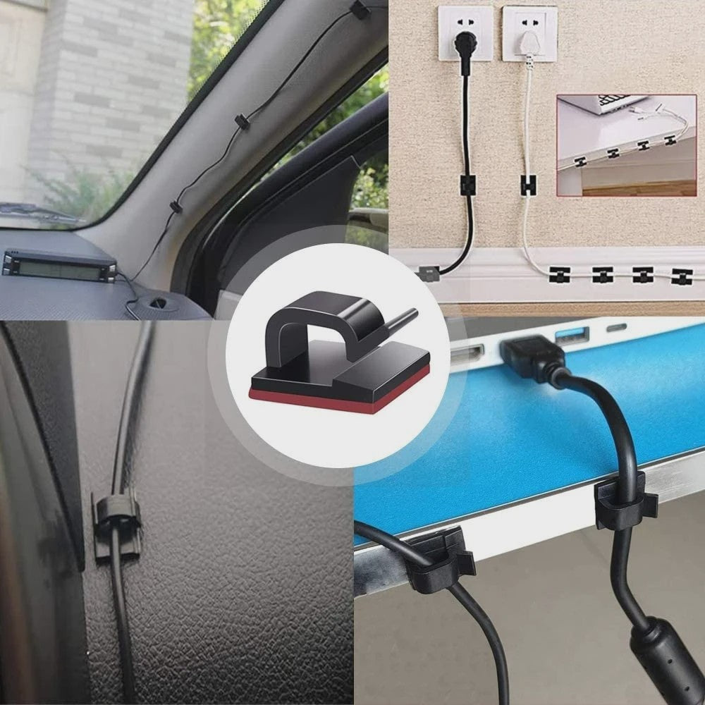 50 Stuks Kabel Organizer Clips - Kabelmanagement & Snoerhouder voor Bureau, Wandmontage & Opladen