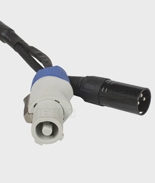Combinatie DMX Powercon Kabel 3m/2m - Stroom & Lichtsturing voor Podium & DJ