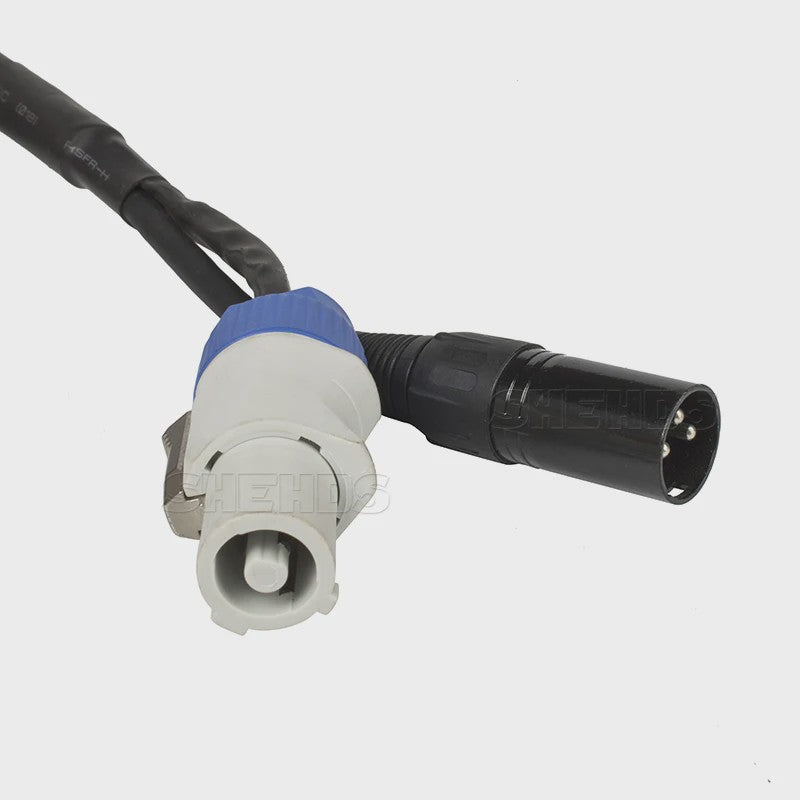 Combinatie DMX Powercon Kabel 3m/2m - Stroom & Lichtsturing voor Podium & DJ