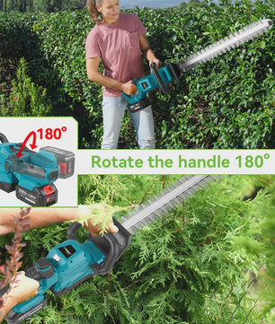 Elektrische Heggenschaar met 180° Verstelbare Handgreep - Compatibel met Makita Accu