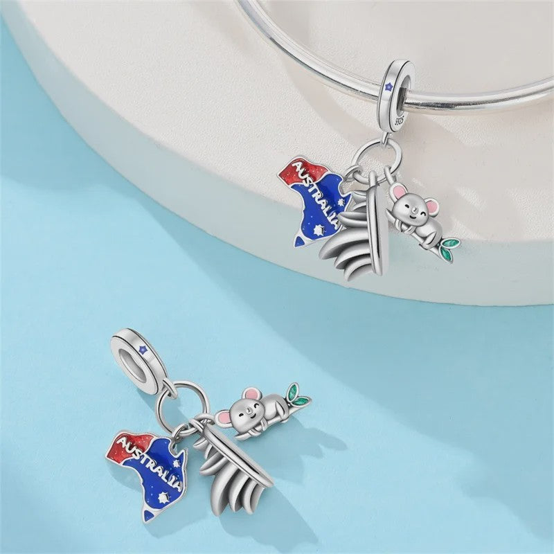 925 Sterling Zilveren Bedel Sydney Landmark & Koala - Perfect voor Pandora Armbanden