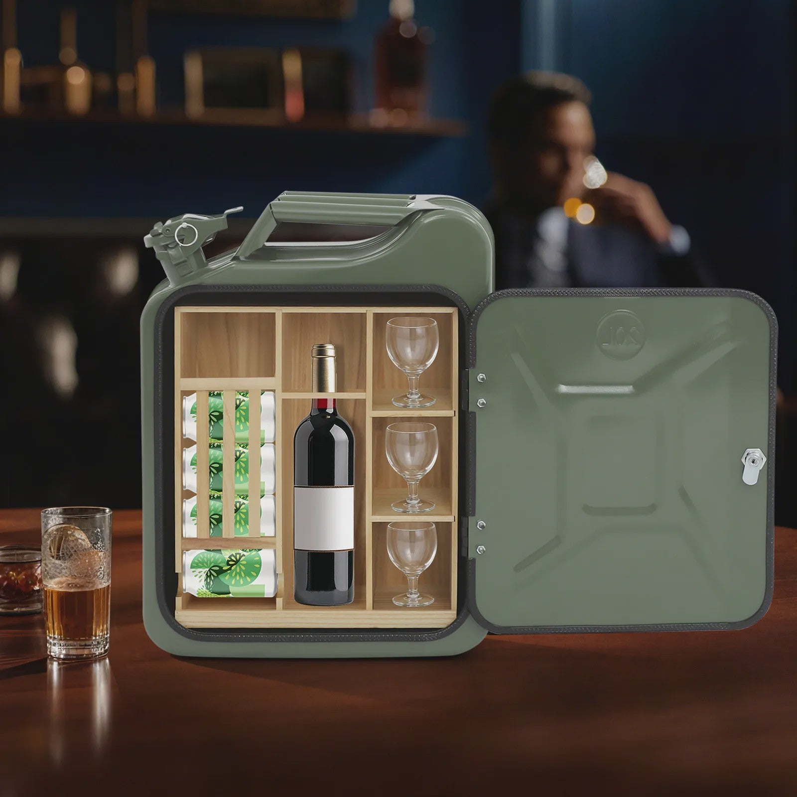 Jerrycan Minibar met Slot - Unieke Drankenkast voor Buiten & Feesten