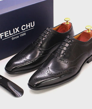 Handgemaakte Heren Leren Wingtip Oxford Schoenen - Klassiek & Formeel