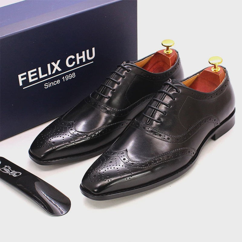 Handgemaakte Heren Leren Wingtip Oxford Schoenen - Klassiek & Formeel