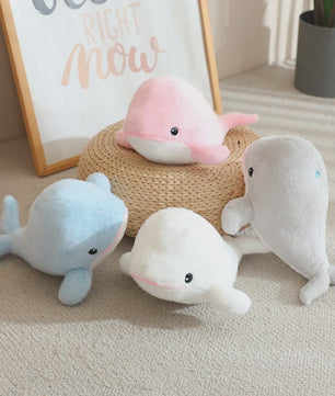 Kawaii Pluche Dieren Knuffels: Walvis, Dolfijn, Haai & Zeehond - 28cm