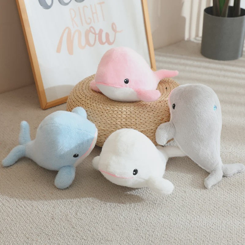 Kawaii Pluche Dieren Knuffels: Walvis, Dolfijn, Haai & Zeehond - 28cm