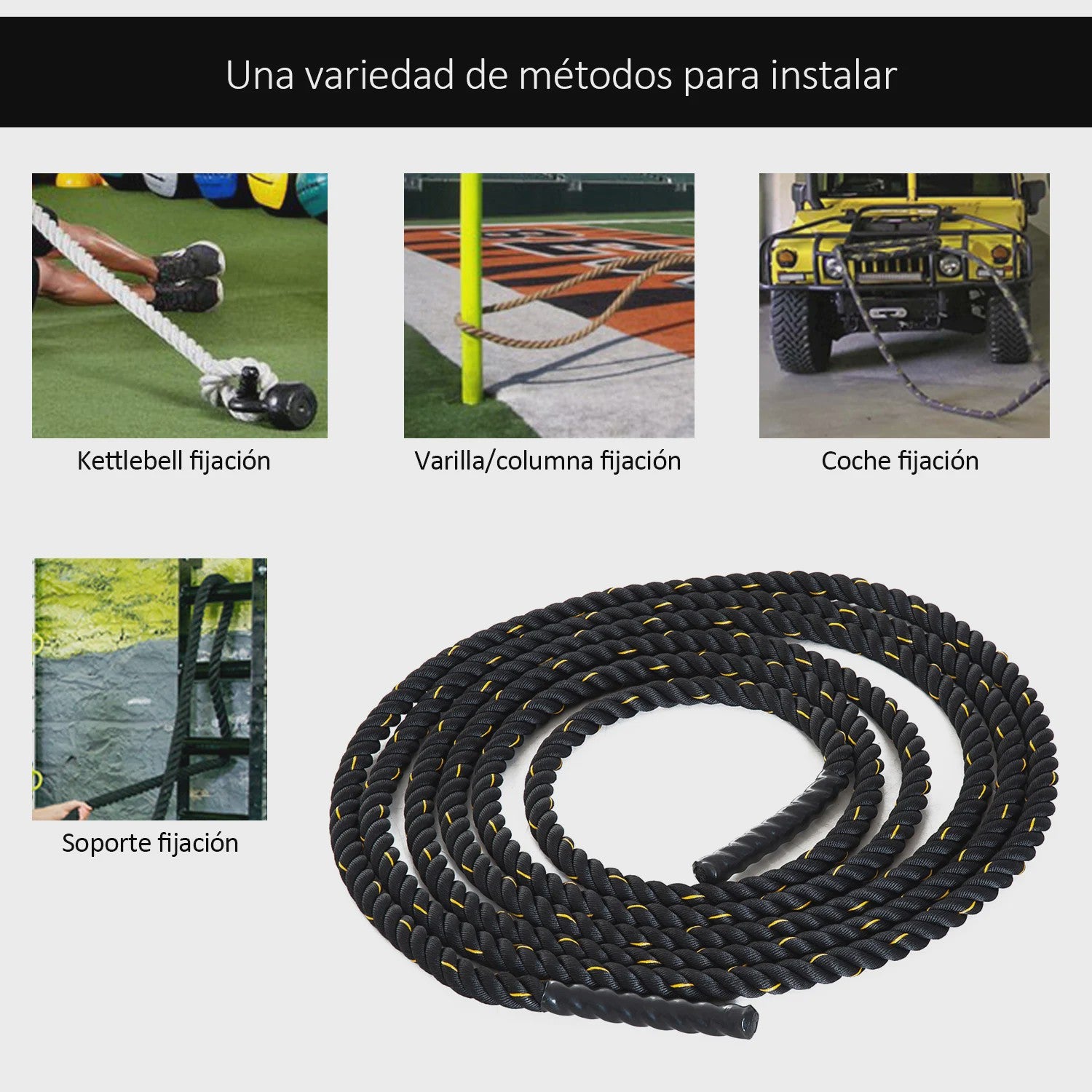 HOMCOM Battle Rope Battle Rope exercise Fitness training Crossfit 38mm length 9m Ultra resistant polyester