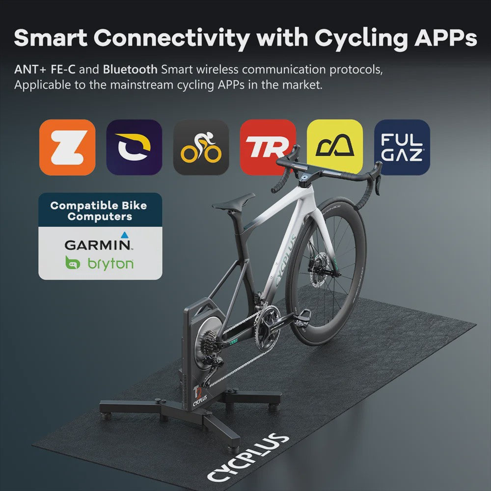 CYCPLUS T2 Direct Drive Smart Bike Trainer - Krachtige Indoor Fietservaring met ANT+ & BLE 5.0