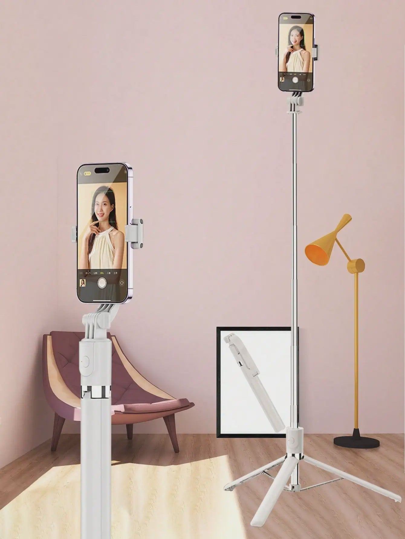 170cm Selfie Stick met Tripod & Afstandsbediening - Draadloos Uitschuifbaar voor Smartphones