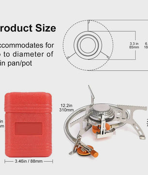 Compacte Camping Gasbrander 3500W - Opvouwbaar & Draagbaar voor Outdoor Avonturen