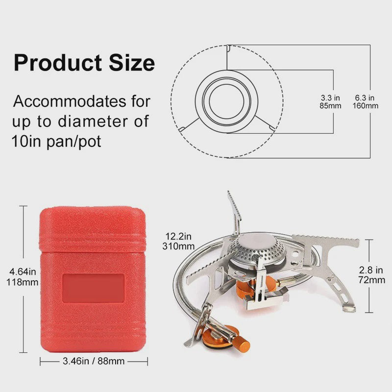 Compacte Camping Gasbrander 3500W - Opvouwbaar & Draagbaar voor Outdoor Avonturen