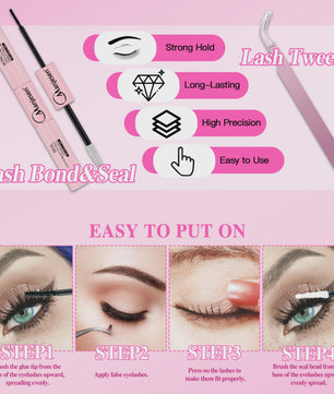 DIY Wimperextensie Kit: Clusters, Bond, Seal & Tweezer voor Professionele Look