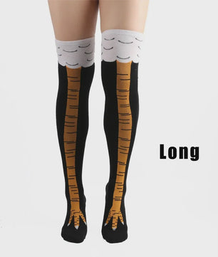 Grappige Kippenpoot Hoge Sokken - Unisex Cartoon Cosplay Sokken