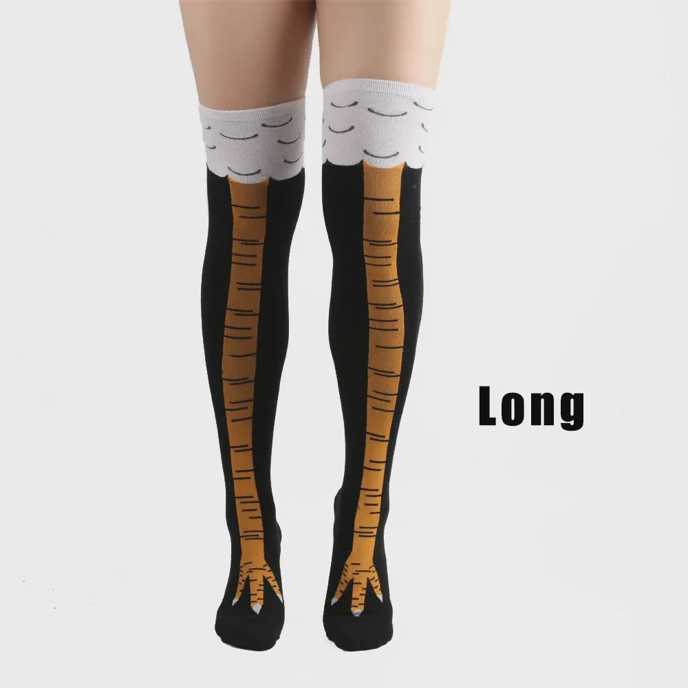 Grappige Kippenpoot Hoge Sokken - Unisex Cartoon Cosplay Sokken