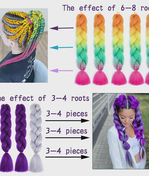 24 Inch Jumbo Braids Haarverlenging - Synthetisch Vlechtkapsel met Ombre Kleuren