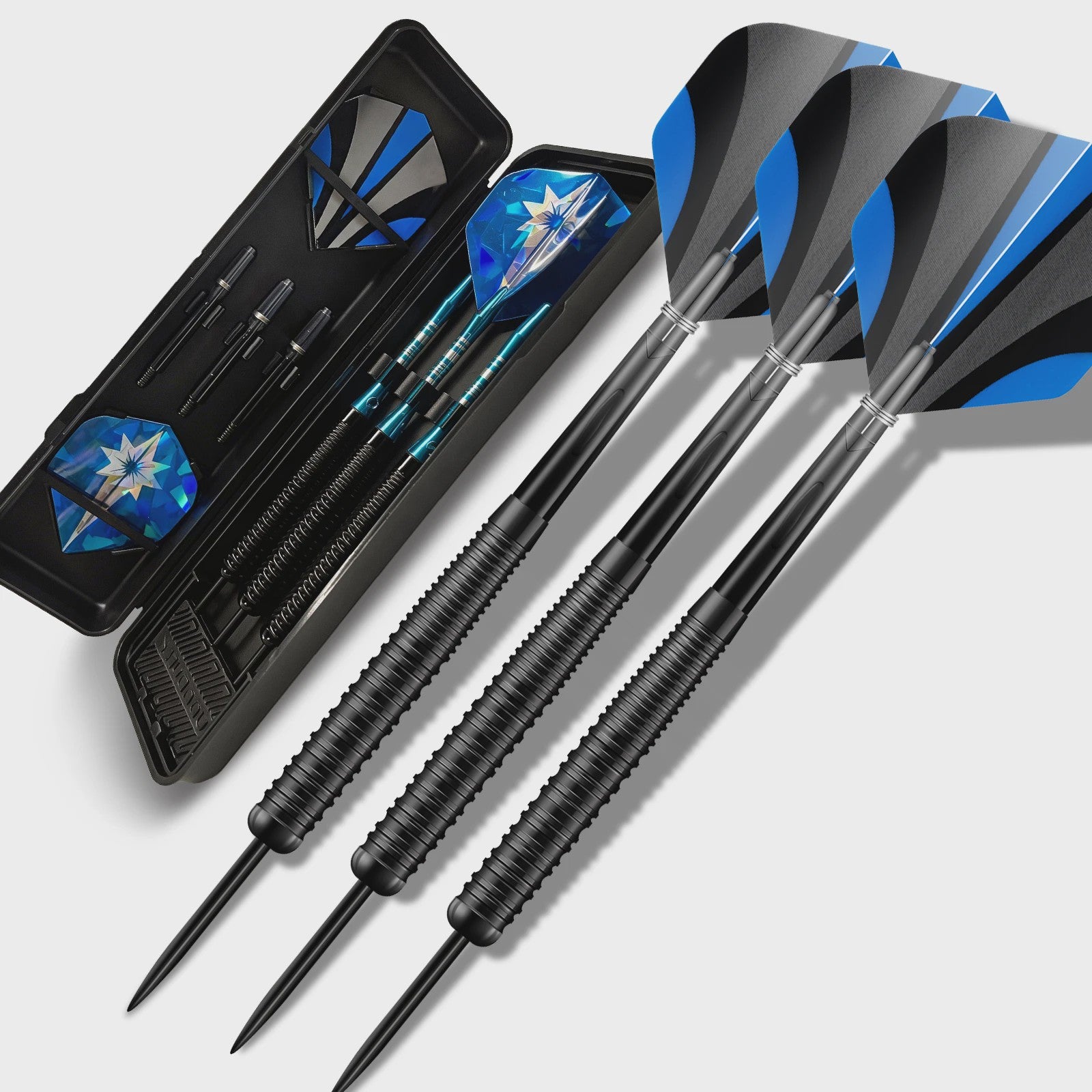 Huanqu 19g Dartpijlen Set: Professionele Iron Darts met Antislip Grip, Inclusief Opbergdoos en Accessoires