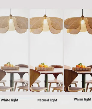 Retro Rotan Bloem Hanglamp - Sfeervolle Verlichting voor Woonkamer, Slaapkamer & Eetkamer