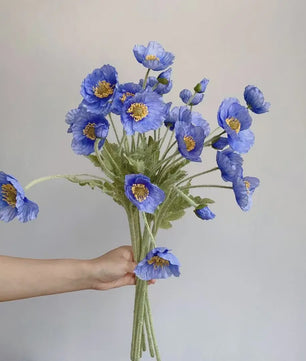 Zijden Papavers Kunstbloemen - Lange Stelen voor Decoratie