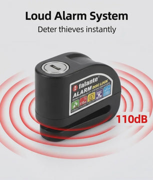 Motor & Fiets Alarm Schijfrem Slot - Aluminiumlegering met 110dB Alarm & Waterdicht