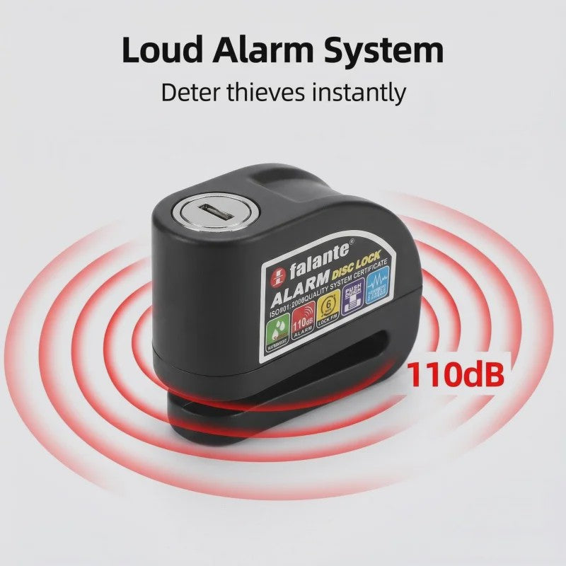 Motor & Fiets Alarm Schijfrem Slot - Aluminiumlegering met 110dB Alarm & Waterdicht