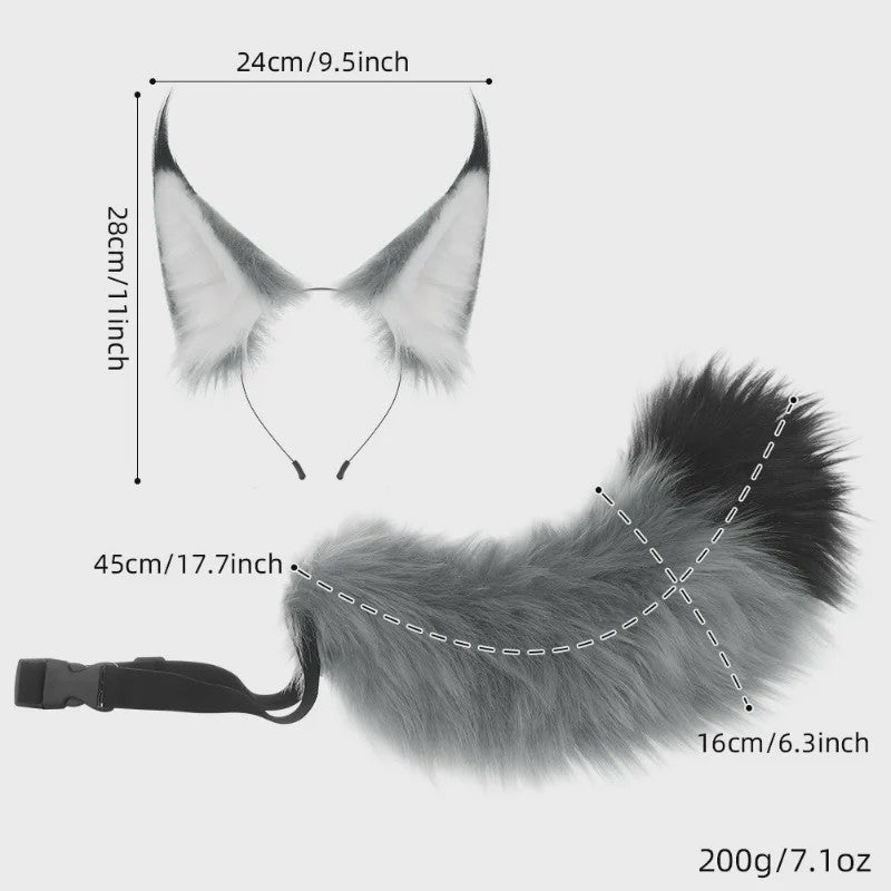 Furry Lynx Oren & Staart Set - Cosplay Accessoires