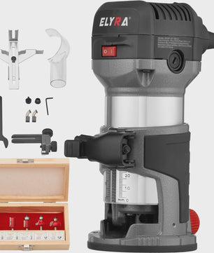 Elektrische Handfrees 710W - Variabele Snelheid & 5 Bitjes voor Houtbewerking