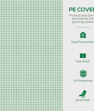 Outsunny Kweekkas 180x180x200 cm met Roldeur en Mesh Raam